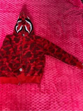 Red Camo Bape Zip-Up Jacket